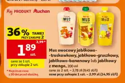 Auchan Mus owocowy jabłkowo-truskawkowy Auchan oferta