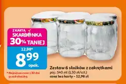 Auchan Zestaw 6 słoików z zakrętkami oferta