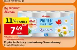 Auchan Papier toaletowy rumiankowy 3-warstwowy Auchan 8-pak oferta