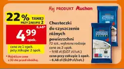 Auchan Chusteczki do czyszczenia różnych powierzchni Moj PRODUKT Auchan oferta