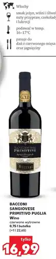 Kaufland BACCONI SANGIOVESE PRIMITIVO PUGLIA Wino oferta