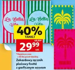 Auchan actuel Żakardowy ręcznik plażowy frotté z graficznym wzorem oferta