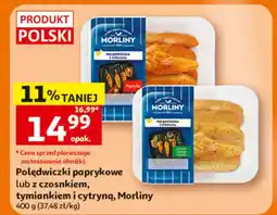 Auchan Polędwiczki paprykowe lub z czosnkiem, tymiankiem i cytryną, Morliny oferta