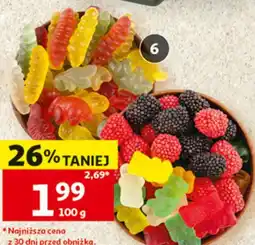 Auchan Żelki malinki, misie, dinozaury, dżdżownice, węże lub kwaśne koreczki luzem lub w opakowaniu oferta