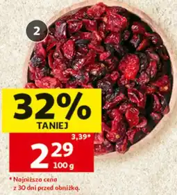 Auchan Żurawina cięta suszona, słodzona luzem lub w opakowaniu oferta