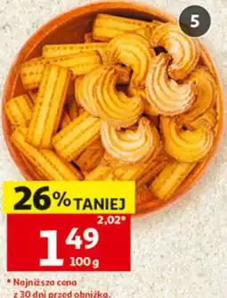 Auchan Ciastka domowe, rozetki lub rogaliki z cukrem Złotokłos luzem lub w opakowaniu oferta