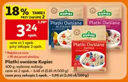 Auchan Płatki owsiane Kupiec, 400 g, wybrane rodzaje oferta