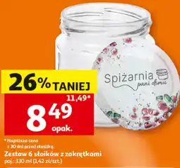 Auchan Zestaw 6 słoików z zakrętkami Spiżarnia pani domu oferta
