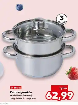 Kaufland Zestaw garnków ze stali nierdzewnej, do gotowania na parze oferta