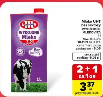 Carrefour Market Mleko UHT bez laktozy WYDOJONE MLEKOVITA oferta