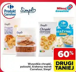 Carrefour Market Wszystkie chrupki, paluszki, krakersy marek Carrefour, Simpl oferta