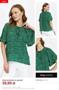 Top Secret Bluzka zielona w groszki oferta