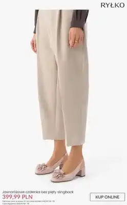 Ryłko Czółenka damskie Ryłko jasnoróżowe bez pięty slingback oferta