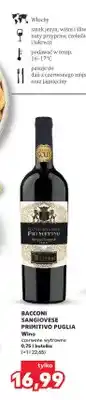 Kaufland Wino czerwone wytrawne Bacconi Sangiovese Primitivo Puglia oferta