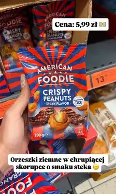 Biedronka Orzeszki ziemne w chrupiącej skorupce o smaku steka American Foodie oferta