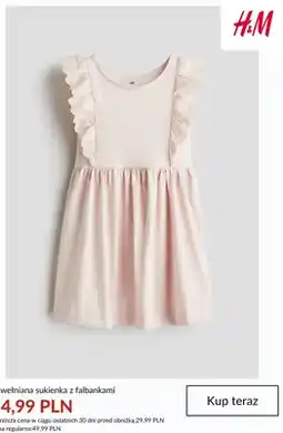 H&M Bawełniana sukienka z falbankami H&M oferta