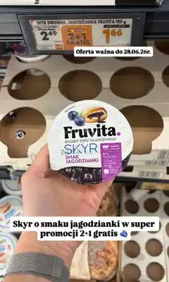 Biedronka Jogurt typu islandzkiego Skyr Fruvita smak jagodzianki oferta