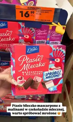 Biedronka Ptasie Mleczko E.Wedel mascarpone z malinami w czekoladzie mlecznej oferta