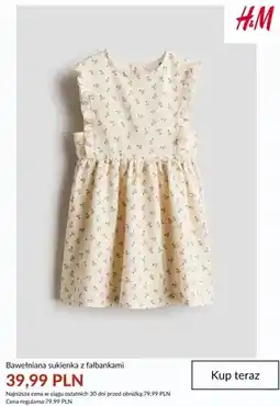 H&M Bawełniana sukienka z falbankami H&M oferta