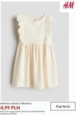 H&M Bawełniana sukienka z falbankami H&M oferta