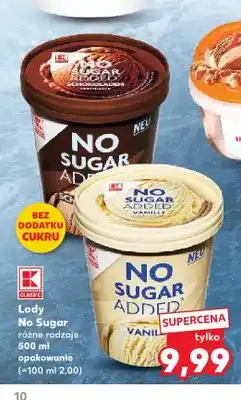Kaufland Lody No Sugar Added czekoladowe K-Classic oferta