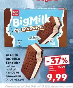 Kaufland Lody Big Milk Sandwich Algida 4-pak oferta
