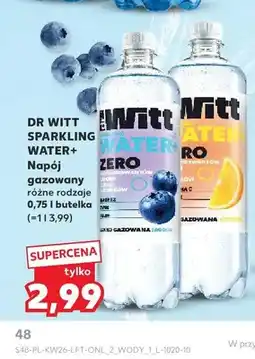 Kaufland Napój gazowany Dr Witt Sparkling Water+ jagodowy oferta