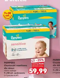Kaufland Chusteczki nawilżane dla dzieci Pampers Sensitive 9-pak oferta