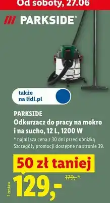 Lidl Odkurzacz do pracy na mokro i na sucho Parkside 12 l 1200W oferta