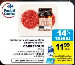Carrefour Hamburgery wołowe w stylu amerykańskim oferta