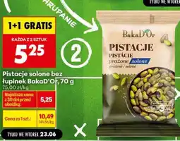 Biedronka Pistacje solone bez łupinek BakaD’Or, 70 g oferta