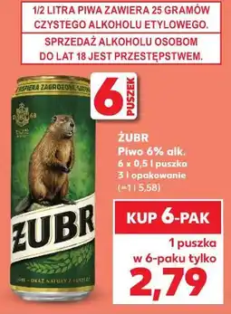Kaufland Żubr Piwo 6% alk oferta