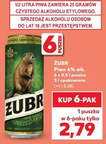 Kaufland Żubr Piwo 6% alk oferta