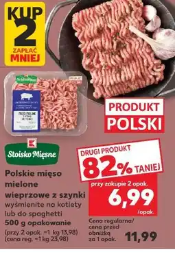 Kaufland Stoisko Mięsne Polskie mięso mielone wieprzowe z szynki lub do spaghetti oferta