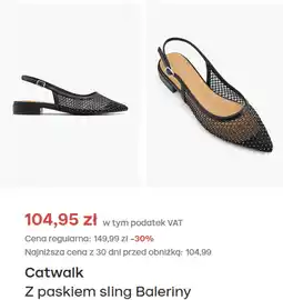 Deichmann Catwalk Z paskiem sling Baleriny oferta