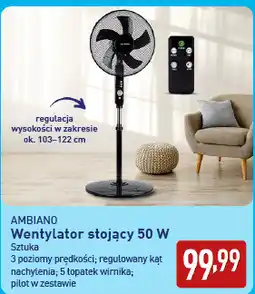ALDI AMBIANO Wentylator stojący 50 W oferta