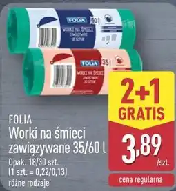 ALDI FOLIA Worki na śmieci zawiązywane 35/60 l oferta