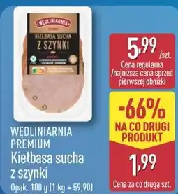 ALDI WĘDLINIARNIA PREMIUM Kiełbasa sucha z szynki oferta