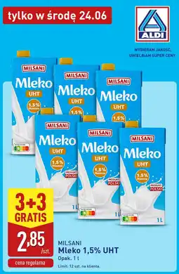 ALDI Milsani Mleko 1,5% UHT oferta