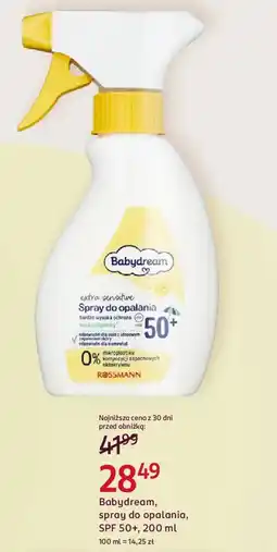 Rossmann Babydream, spray do opalania, SPF 50+ oferta