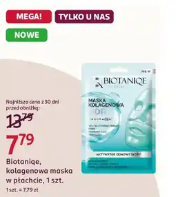 Rossmann Biotaniqe, kolagenowa maska w płachcie oferta