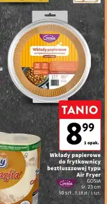 Intermarche Wkłady papierowe do frytkownicy beztłuszczowej typu Air Fryer Gosia śr. 23 cm oferta