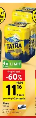 Intermarche Piwo Tatra jasne pełne 4-pak oferta