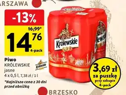 Intermarche Piwo Królewskie jasne 4-pak oferta