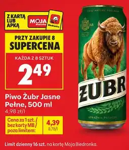 Biedronka Piwo Żubr Jasne Pełne oferta