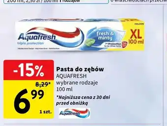 Intermarche Pasta do zębów Aquafresh oferta