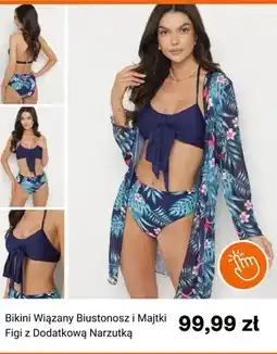 Born2be Bikini wiązany biustonosz i majtki figi z dodatkową narzutką Born2be oferta