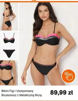 Born2be Bikini Figi i Usztywniany Biustonosz z Metaliczną Nicią born2be oferta