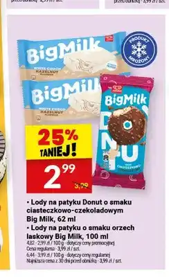 Twój Market Lody na patyku Donut o smaku ciasteczkowo-czekoladowym Big Milk oferta