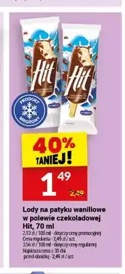 Twój Market Lody na patyku waniliowe w polewie czekoladowej Hit oferta